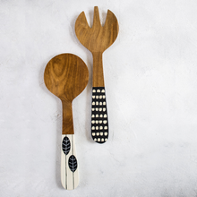 Load image into Gallery viewer, 2-Piece Teak Serving Set - Monochrome