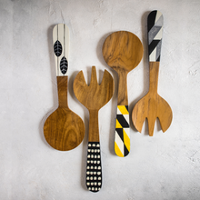 Load image into Gallery viewer, 2-Piece Teak Serving Set - Monochrome