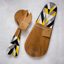 Load image into Gallery viewer, 2-Piece Teak Serving Set - Geo