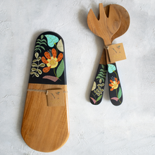 Load image into Gallery viewer, Mini Teak Charcuterie Board - Floral
